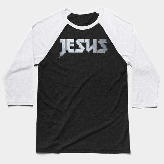 Heavy metal Jesus Baseball T-Shirt by KubikoBakhar